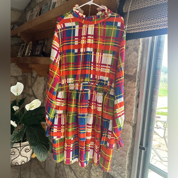 Boutique Grace & Emma Multi Color Tiered mini Dress with Sleeves Size 2x - Picture 2 of 2
